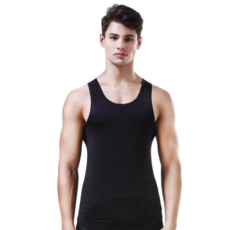 Men's vest Ice Silk seamless fitness summer slim-fit breathable underwear Youth sports hurdle sleeveless undershirt