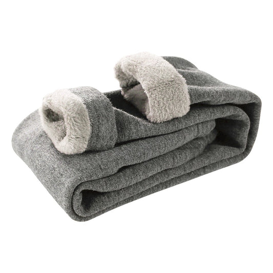 Girls Fleece-Lined Thermal Leggings Children Winter Thickened Warm Comfortable Outdoor Pants Kids Solid Color Casual Bottoms