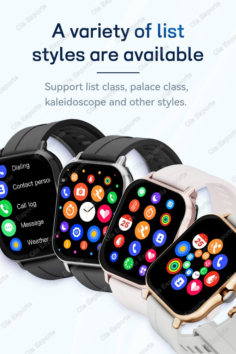 Smart Watch 1.83" Hd Screen Bluetooth Call Heart Rate Blood Oxygen Health Monitor Sports Smartwatch Women Men Holiday Gifts New