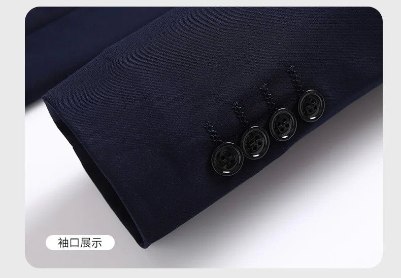 Blazer New Men's Fashion Business Solid Color British Style Professional Work Groom Wedding Dress Best Man Blazer Jacket