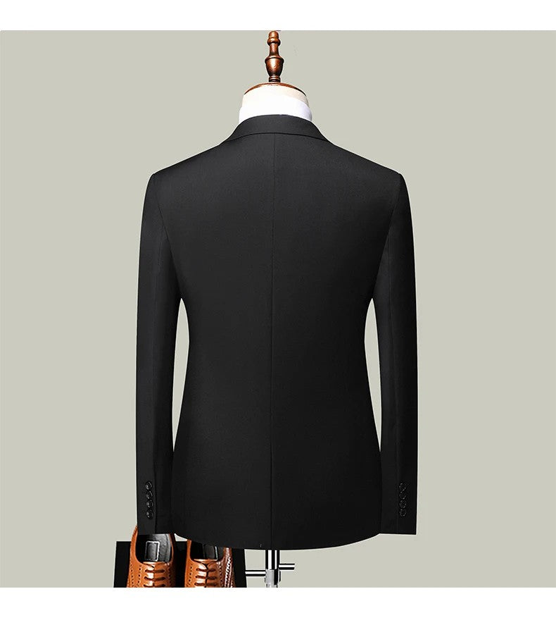 Blazer New Men's Fashion Business Solid Color British Style Professional Work Groom Wedding Dress Best Man Blazer Jacket