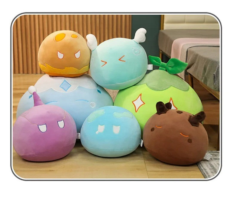 Genshin Slime Plush Throw Pillow Cute Genshin Impact Stuffed Cushio Sofa Decorative Throw Pillow Sleeping Back Cushion Decor