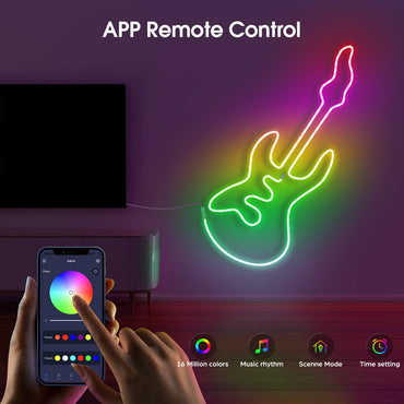 5V USB RGBIC Neon LED Strip WS2812 Fairy Dream Color RGB LED Neon Rope Lights with Bluetooth App and Remote For DIY Home Deocor