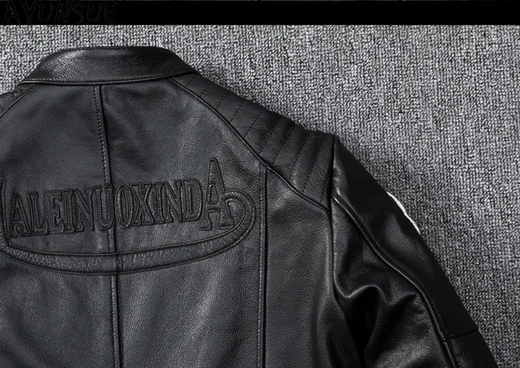 Mens Leather Jacket Autumn Men Clothing Handsome Motorcycle Jackets Two Colors Short Coats Kurtka M?ska Skórzana Slim