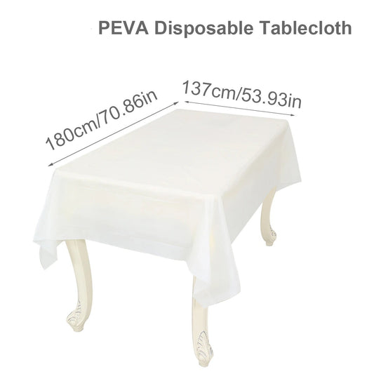Rectangle PEVA Tablecloth Table Cloth Overlays Wedding Christmas Home Dining Table Decor 2024 Baby Shower Birthday Party Decor