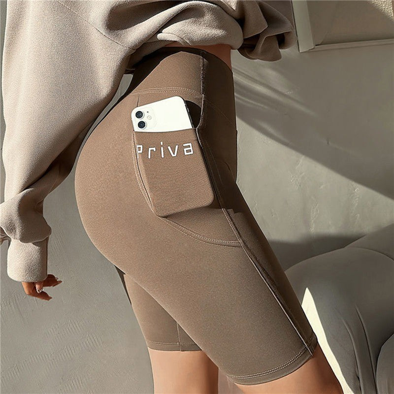 Shorts Esportivos Femininos de Yoga Cintura Alta Fitness Casual Roupa de Rua Calções Curtos Femininos Calças Justas para Mulheres Treino