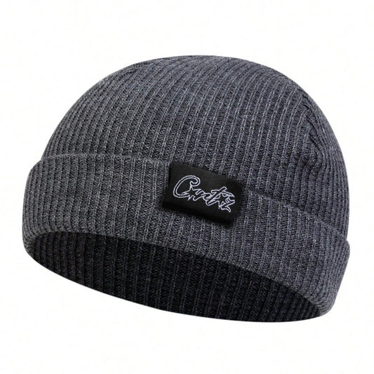 Unissex MILANO Letra Etiqueta Gorro Inverno Quente Chapéu Hip Hop Boné Gorro Toucas para Mulheres Homens