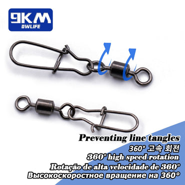 Giradores de Encaixe Duo-Lock 50~200 Peças Girador de Pesca Encaixe de Aço Inoxidável Latão Água Salgada Conectores de Barril Rotativo para Pesca