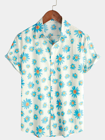 Mens Striped Casual Holiday Short Sleeve Orange Summer Button Down Shirt Hawaiian Shirt Summer Spring Lapel Button Down