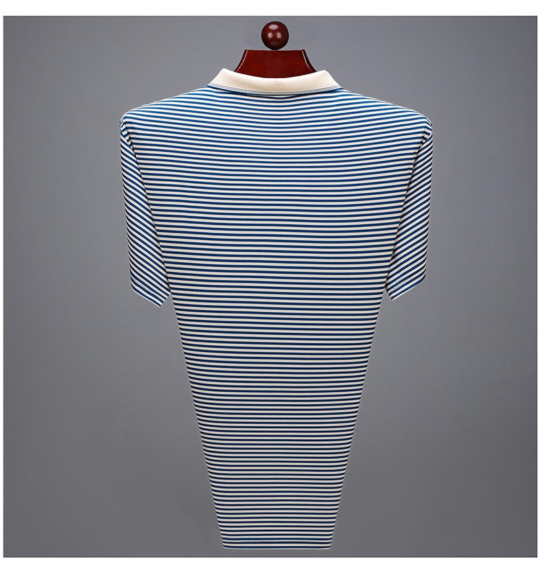 Quality breathable cotton short sleeve men's POLO shirt 2024 summer fashionable shiny diamond inlaid design top soft T-shirt