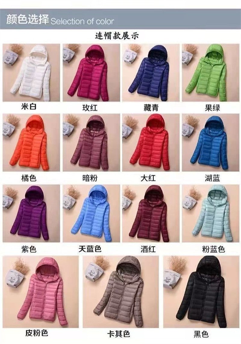 New Women Ultralight Thin Short Quilted Duck Down Jacket Lady Puffer Parkas Overcoat Autumn Winter Female Portable Outwear Coats