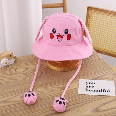 Kids Summer Broad-brimmed Cotton Hats Children Bucket Caps for Beach Holiday Boys Girls Sun Protection Hat Parent-child Outfit