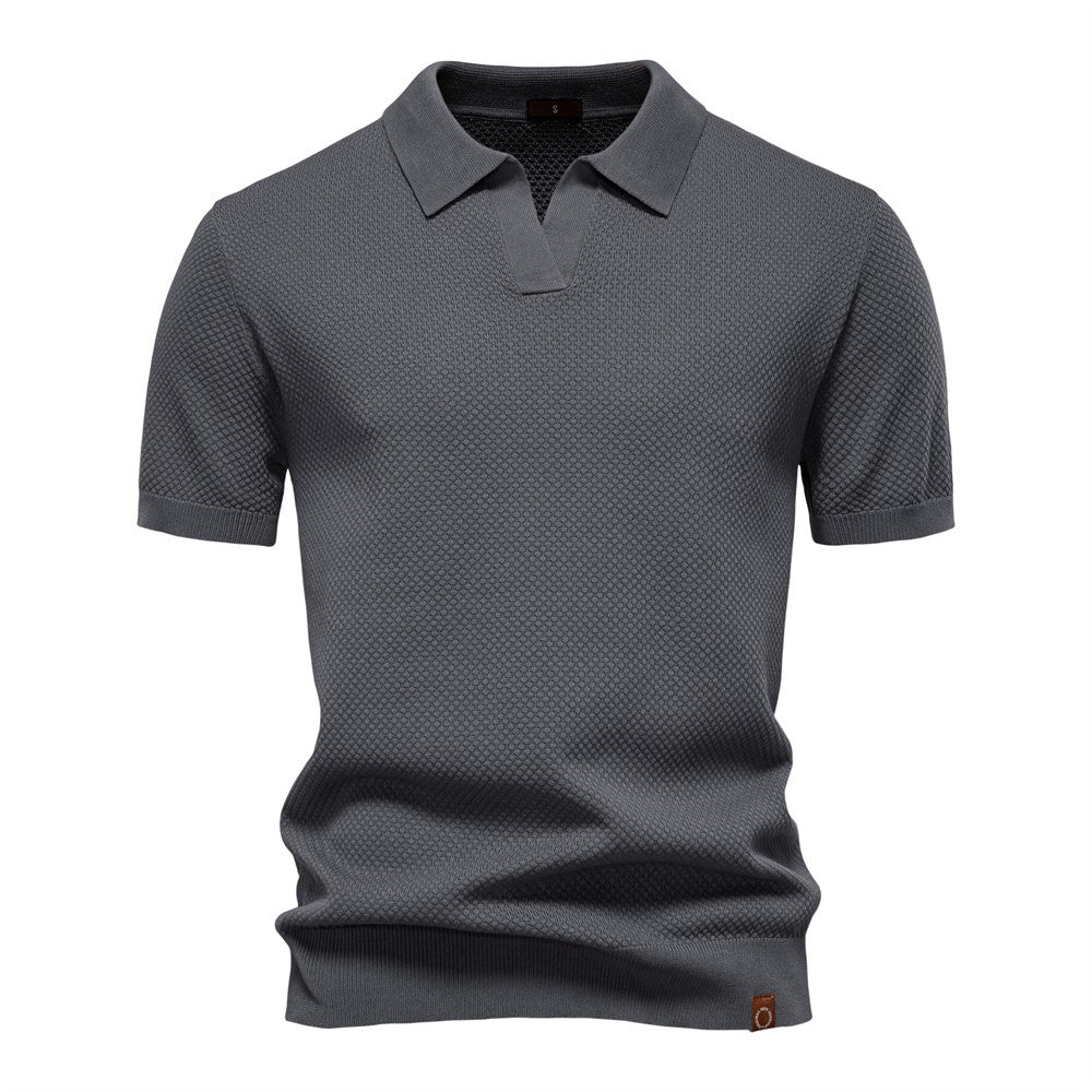 AIOPESON Men's Summer Breathable Polo Shirt Short Sleeve Solid Color Casual Polo Shirts for Men Lightweight Stretch Polo ?