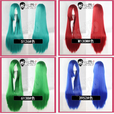 ?HSIU Brand? 80cm Cosplay wig Long 22 color Wig Heat Resistant Synthetic Hair Anime Party wig Fiber synthetic wig+Free wig cap