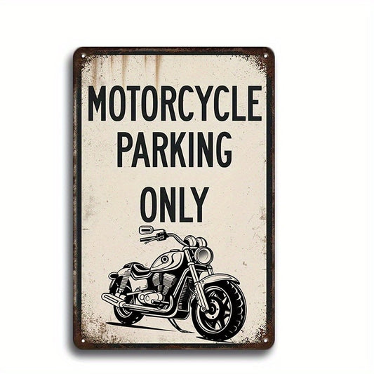 Motorcycle Parking Metal Sign Outdoor Decor, Home Wall Vintage Style, Garage Kitchen Decor Bar Pub Club Coffee Shop