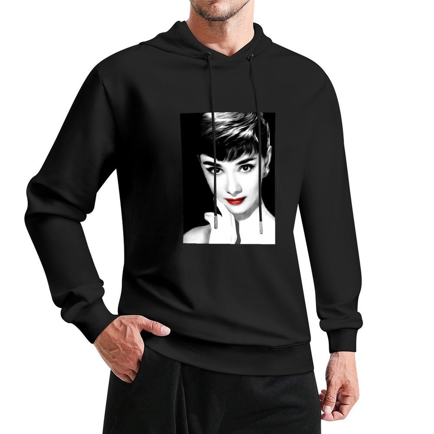 Audrey Hepburn Lips Hoodie autumn clothes for men men's sweat-shirt male clothes graphic hoodies