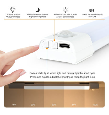 LED Closet Lights Motion Sensor Lamp Wireless Rechargeable Cabinet Night Light For Kitchen Bedroom Wardrobe Sensor Night Lamp