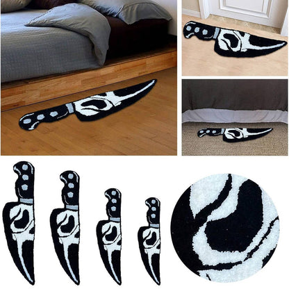 Clearance Deal Skull Knife Carpet Horror Scary Scream Bedside Rug Wear Resistant Cashmere Home Bedroom Decorative Carpet