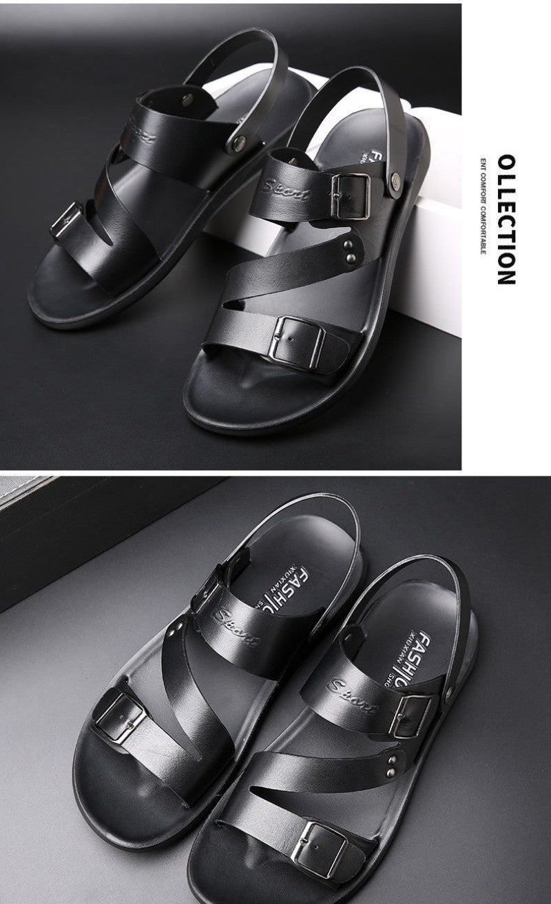 Summer Comfortable Men's Sandals 2025 Fashion Slippers Beach for Male Leather Shoes Open Toe Casual Mens Sandals zapatos hombre