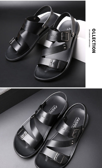 Summer Comfortable Men's Sandals 2025 Fashion Slippers Beach for Male Leather Shoes Open Toe Casual Mens Sandals zapatos hombre
