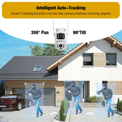 KERUI Dual Lens HD 10MP 5K PTZ Wifi IP Camera Wireless Outdoor CCTV Audio Video Surveillance Camera Night Vision Free AI Detect