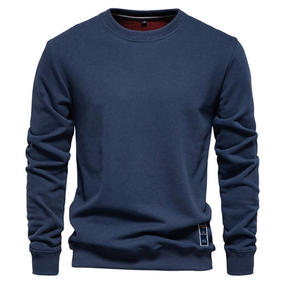 AIOPESON Cotton-blend Mens Crew Neck Solid Color Sweatshirts Pullover Casual Sport Sweatshirt for Men