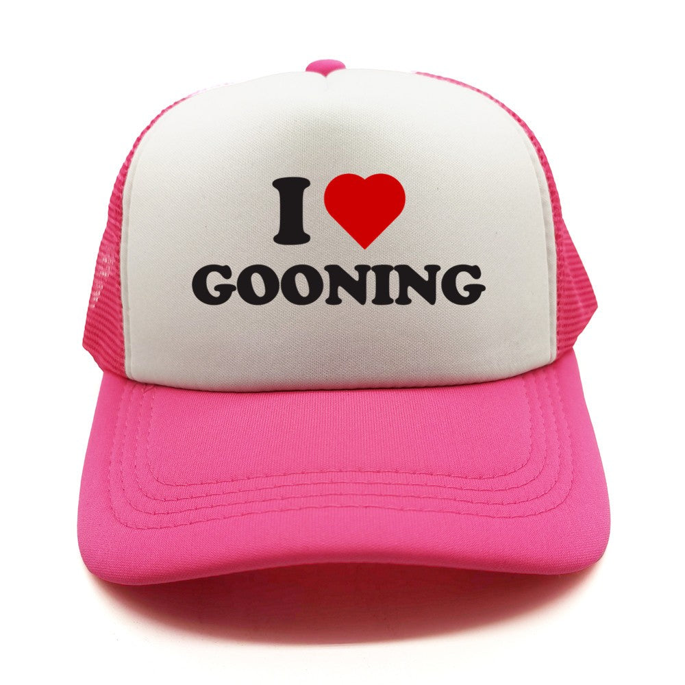 Funny I Love Gooning Baseball Caps Cool Summer Men Mesh Net Hat Humor Trucker Cap Unisex Outdoor Mesh Net Caps MZ-080
