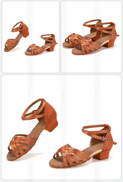 Girls Dance Shoes Kids Child Girl's Ballroom Latin Dance Shoes for Women Modern Jazz Dancing Shoes Training Shoes Salsa Sandals