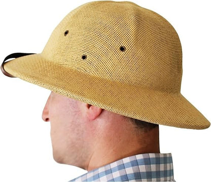 Chapéu de palha de verão masculino RUHAO, chapéu de sol, chapéu de sol, chapéu de balde de remo para pai, chapéu de minerador de selva safari, boné britânico de soldado britânico, boné de exército