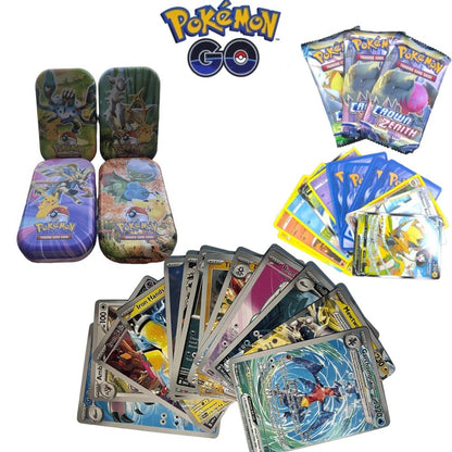 Hot 41/42/48/68/118/210 Caixa de Ferro Pok é mon Pikachu Trading Game Card PTCG Mewtwo Sylveen Série de Brinquedos Anime Battle Card