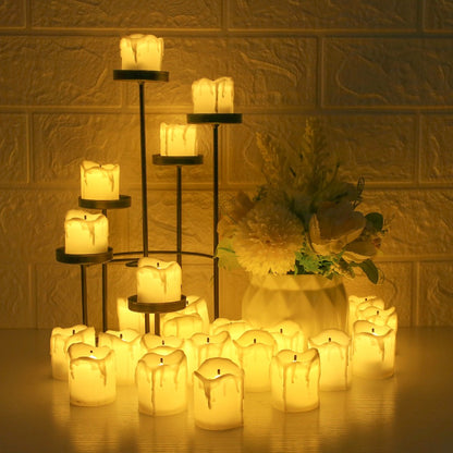 24Pcs Flameless LED Candle Lights Creative Wishing Led Tea Lamp Warm White Halloween Wedding Christmas Decoration Candle Light