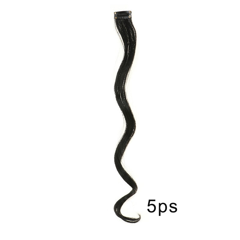 5pcs Colorful Curly Wavy Hair Extensions 18 inch Synthetic Wave Clip-In Hairpieces for Women Cosplay Christmas & New Year Gifts