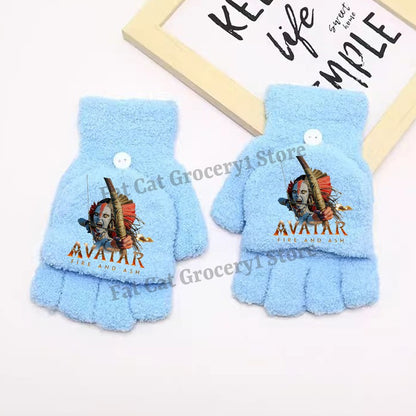 Luvas Avatar Fogo e Cinzas Disney para Menino Inverno com Capa Virada Luvas Crianças ao Ar Livre Quente Luva Fofa Acessórios de Roupa Infantil Presente