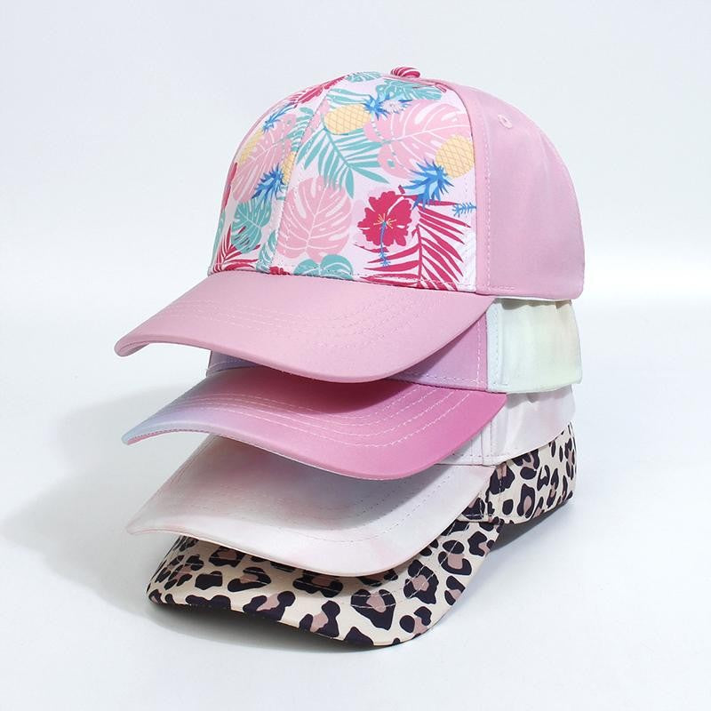 Fashion Kids Baseball Cap For Girls Boys Sun Hat Hollow Back Ponytail Caps Children Snapback Hip Hop Hats Adjustable Bones Caps