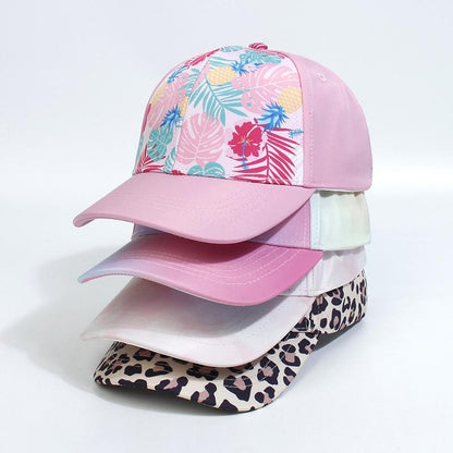 Fashion Kids Baseball Cap For Girls Boys Sun Hat Hollow Back Ponytail Caps Children Snapback Hip Hop Hats Adjustable Bones Caps