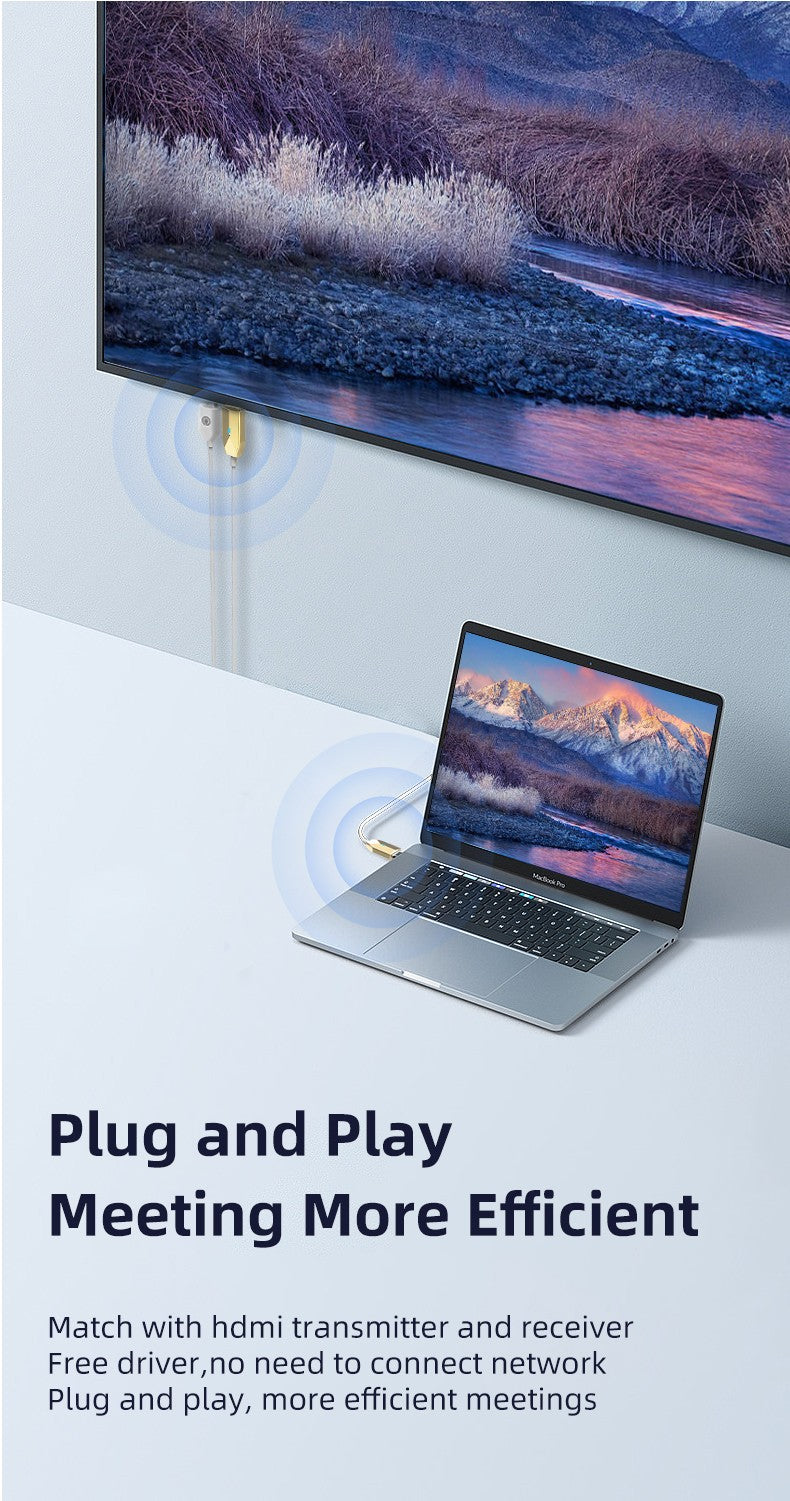 Transmissor Receptor de Vídeo sem Fio 30m Extensor HDMI Cabo Adaptador Espelhamento de Tela para Câmera PC para TV