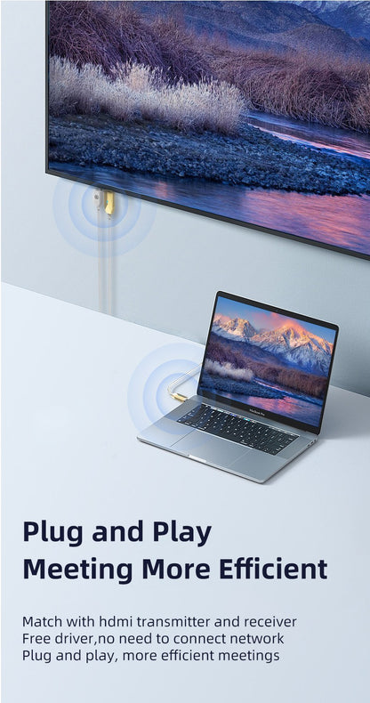 Transmissor Receptor de Vídeo sem Fio 30m Extensor HDMI Cabo Adaptador Espelhamento de Tela para Câmera PC para TV