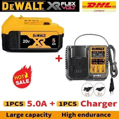 Bateria recarregável de íons de lítio DHL Ship DEWALT 20V 6.0Ah para ferramentas elétricas, substituição de bateria max DCB184 DCB200 DCB182 DCB180 DCB181