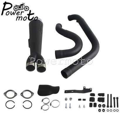 2-into-1 Full Systems Exhaust Motorcycle Complete Muffler For Harley  M8 Touring Road Glide CVO Street Electra Glide Road King