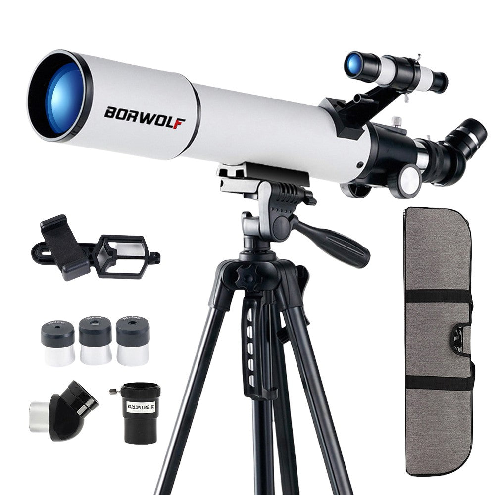 BORWOLF 70500 Telescópio Astronômico Profissional para Espaço Monocular Lente 70MM Poderosa Visão Noturna para Estrelas e Lua