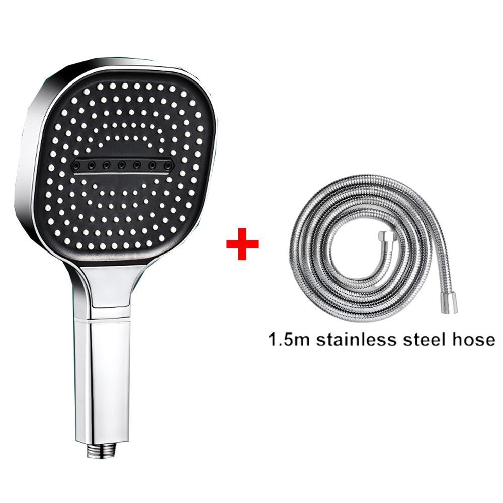 Chuveiro de alta pressão com painel grande de 13CM, com filtro, 3 modos, bico de pulverização de grande fluxo, chuveiro quadrado para banheiro