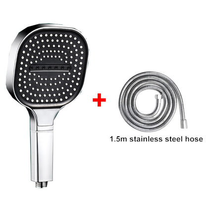 Chuveiro de alta pressão com painel grande de 13CM, com filtro, 3 modos, bico de pulverização de grande fluxo, chuveiro quadrado para banheiro