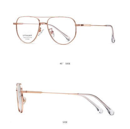 Pure Titanium Reading Glasses Women Prescription Optical Lenses Myopia Eyewear Men Blue Light Blocking Computer Eyeglasses Frame