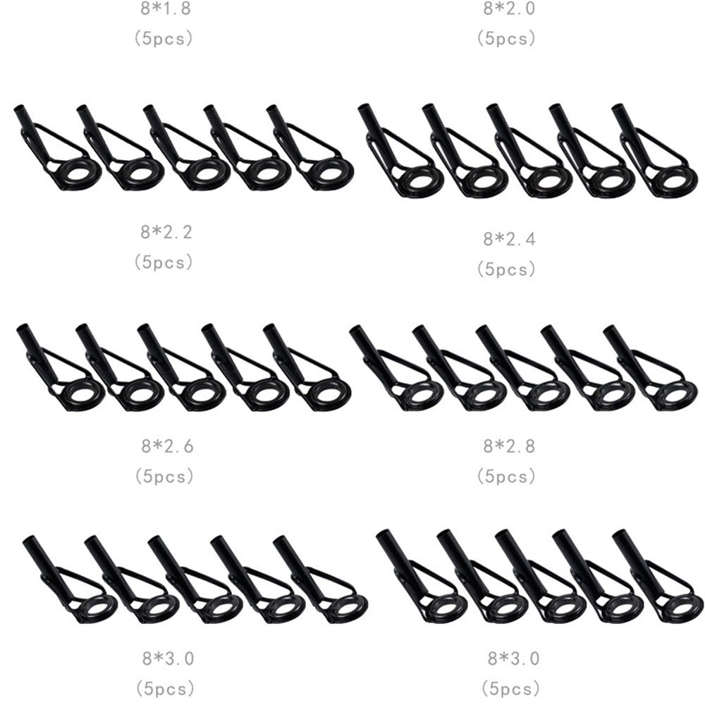 40 Peças/Caixa Anel Guia para Vara de Pesca Kit de Reparo Ponta Superior Conjunto 8# DIY Aço Inoxidável Molduras Cerâmica Ferramentas Acessórios de Pesca