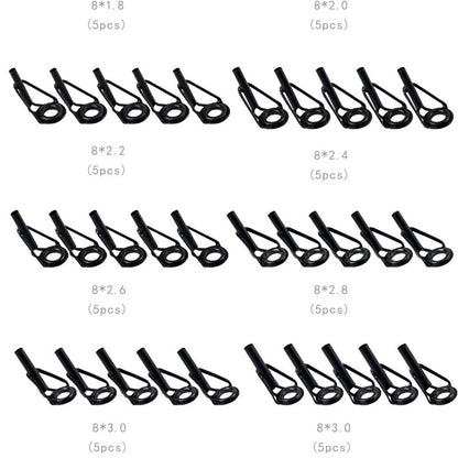 40 Peças/Caixa Anel Guia para Vara de Pesca Kit de Reparo Ponta Superior Conjunto 8# DIY Aço Inoxidável Molduras Cerâmica Ferramentas Acessórios de Pesca