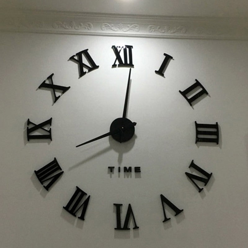 Large 3D DIY Wall Clock Giant Acrylic Mirror Clocks Frameless Big Horloge Home Decoration for Living Room Bedroom Wall Decor