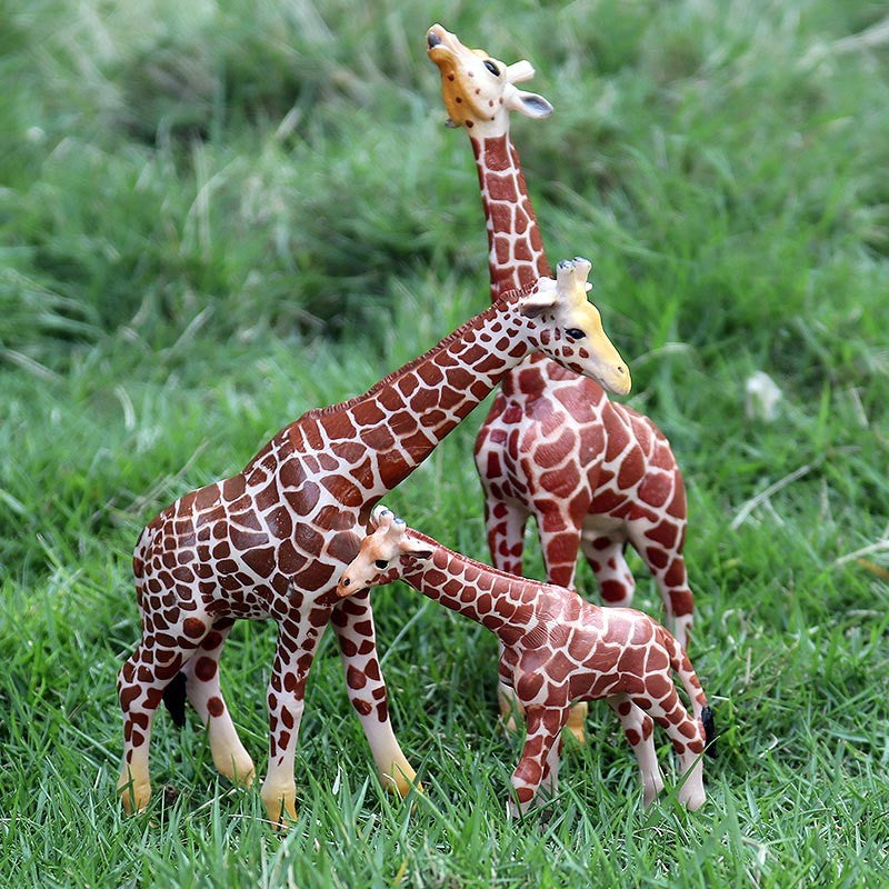 Oenux Zoo África Animais Selvagens Girafa Simulação Modelo Bonecos de Ação PVC Brinquedo Educacional Fofo para Crianças