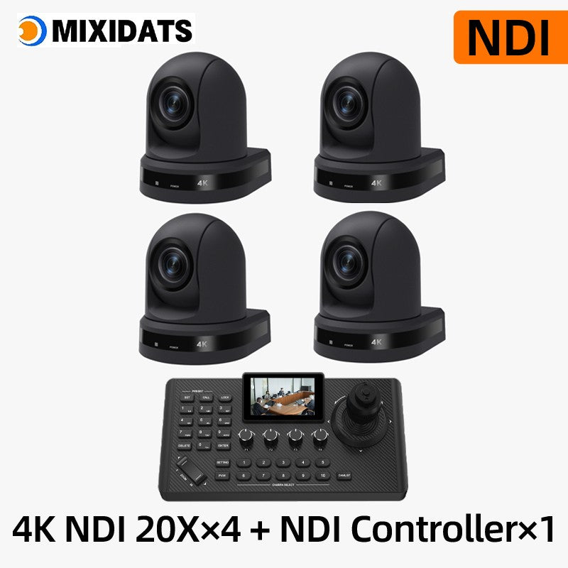 4K NDI  PTZ Camera 1-10pcs 20X Zoom Video Conference Camera for Church Business Meeting Optional 1 controller keyboard kit