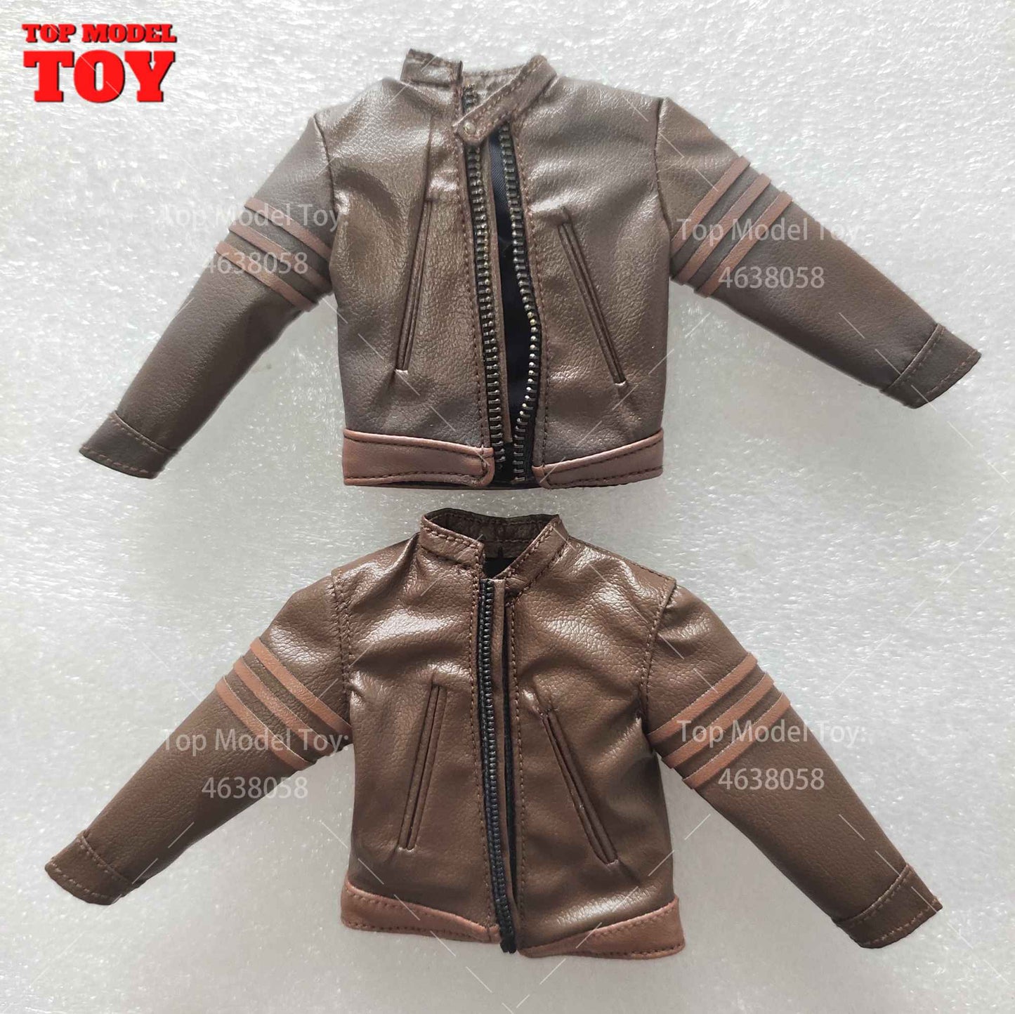 Jaqueta de Couro Marrom em Escala 1/12 Acessório de Roupa Modelo para Bonecos Articulados de 6'' Romankey Ant Notaman Masculino Soldados