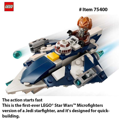 LEGO 75400 Star Wars Microfighter Caça Estelar Jedi de Plo Koon Brinquedo Infantil Playset de Guerras Clônicas e Decoração de Quarto para Meninos e Meninas 89 Peças